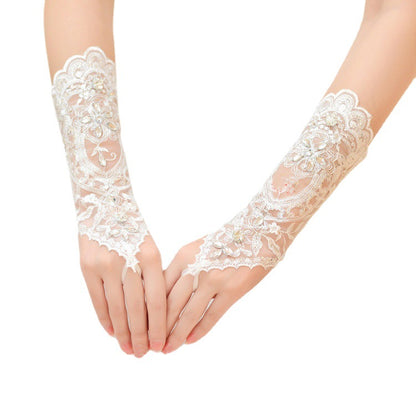 Bridal Wedding Dress Long Gloves Strappy Fingerless