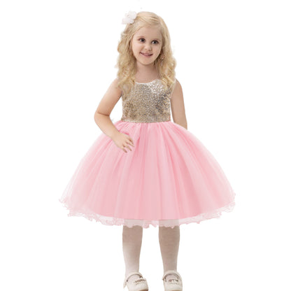 Mesh Colorblock Children's Princess Dress Girl Skirt