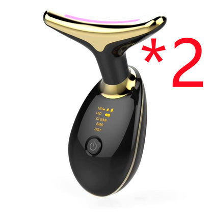 EMS Thermal Neck Lifting And Tighten Massager Electric Microcurrent Wrinkle Remover LED Photon Face Beauty Device For Woman