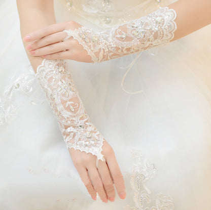 Bridal Wedding Dress Long Gloves Strappy Fingerless