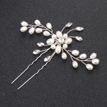 1PC Hot Sale Elegant Bridal Pearl Handmade Flower Beautiful Crystal Hair Accessories Wedding Hair Pins Bridesmaid Bridal Decor