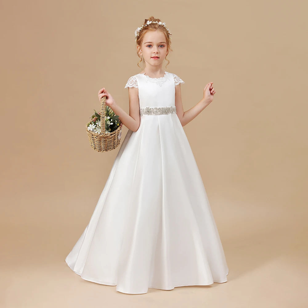 Princess Flower Girl Dress For Children First Communion Wedding Banquet Pageant Birthday Evening Party Ball Event Ceremony Prom