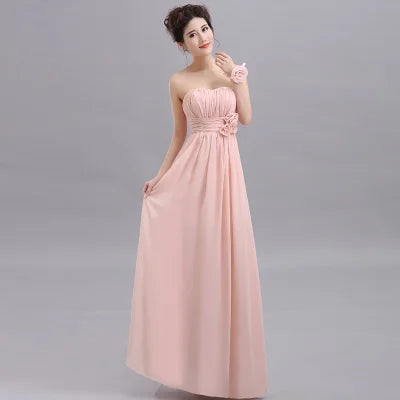 QNZL-100D#Halter neck Lace Up Chiffon Purple Champagne pink Bridesmaid Dresses Long wholesale Custom wedding party dress Flower