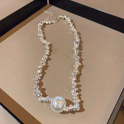 Women's All-match Stitching Love Pearl Necklace