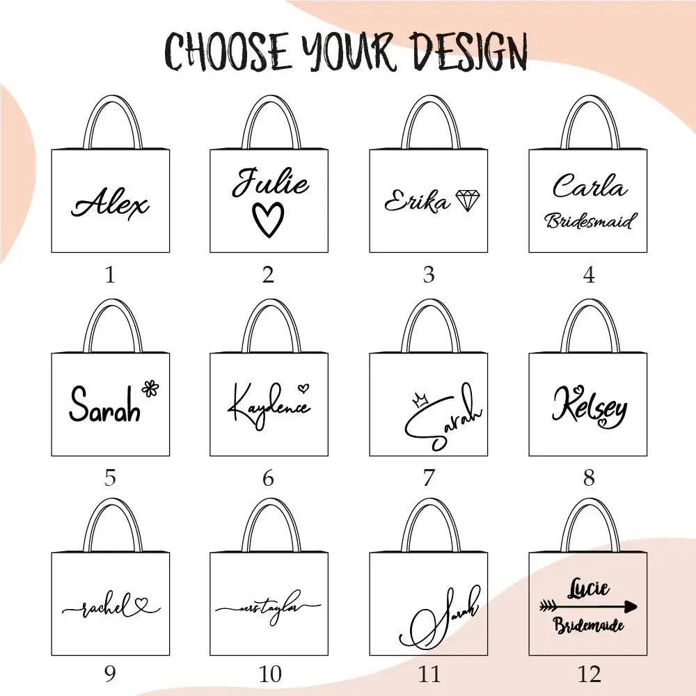 Personalized Packaging Bag Bridal Party Gifts Pink Tote Bags Package for Gifts Wedding Favors Bridesmaid Custom Simple DIY Gift