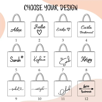 Personalized Packaging Bag Bridal Party Gifts Pink Tote Bags Package for Gifts Wedding Favors Bridesmaid Custom Simple DIY Gift