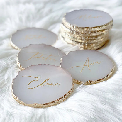 Custom Ring Earrings Display Plate Personalized Resin Acrylic Ring Holder Agate Coasters Plate Bridesmaid Gift for guests