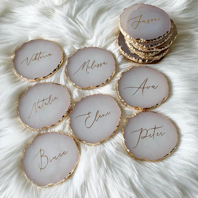 Custom Ring Earrings Display Plate Personalized Resin Acrylic Ring Holder Agate Coasters Plate Bridesmaid Gift for guests