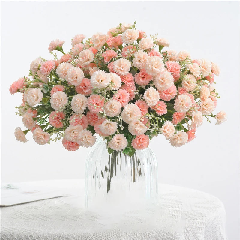 Artificial Flowers Cheap Wedding Bouquet Christmas Decoration Vase for Home Room Scrapbooking Diy Party Candy Box Silk Hydrangea