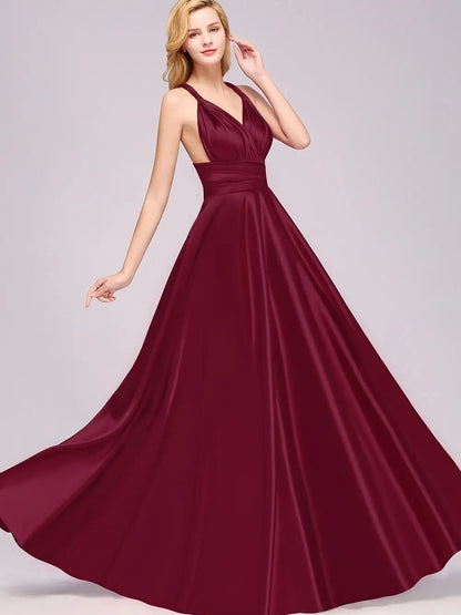 Plus Size Bridesmaid Dresses Women 2023 Infinity Dress Convertible Sexy Backless Multiway Milk Silk Wedding Evening Party Gowns