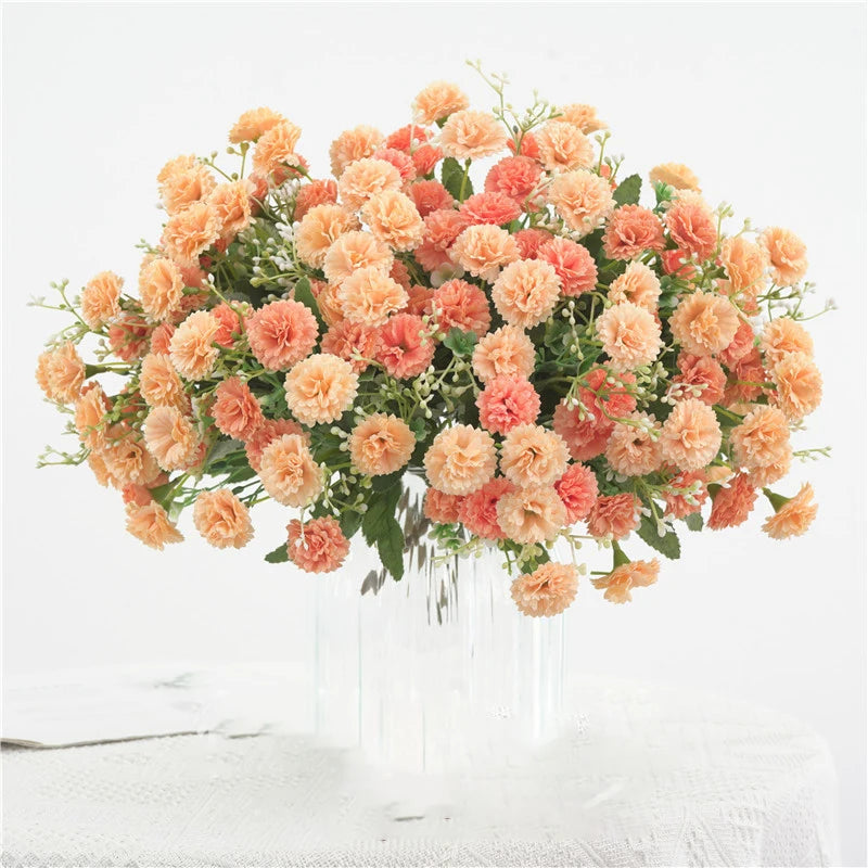 Artificial Flowers Cheap Wedding Bouquet Christmas Decoration Vase for Home Room Scrapbooking Diy Party Candy Box Silk Hydrangea