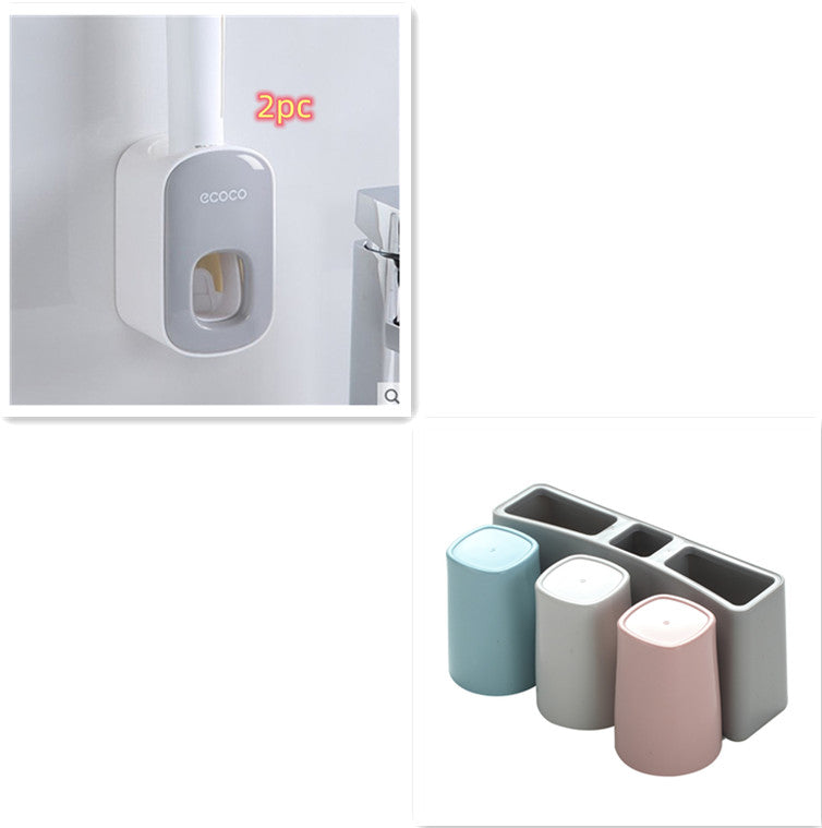 Wall Mounted Automatic Toothpaste Holder Bathroom Accessories Set Dispenser